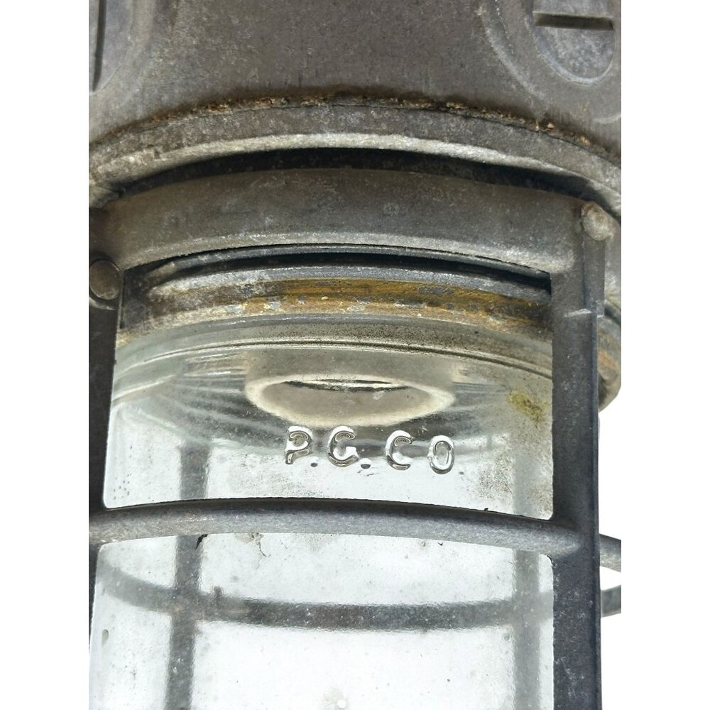 Keene Stonco Industrial Cage Light Fixture Glass Cover Vintage Union NJ USA - Picture 4 of 8